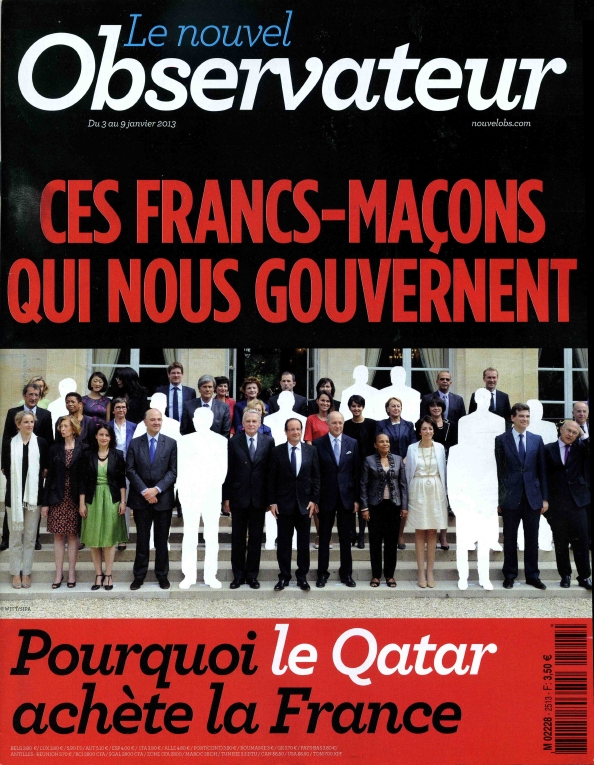 Couverture Nouvel Observateur sur les Francs-maçons